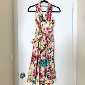London Times Monet Floral Wrap Dress